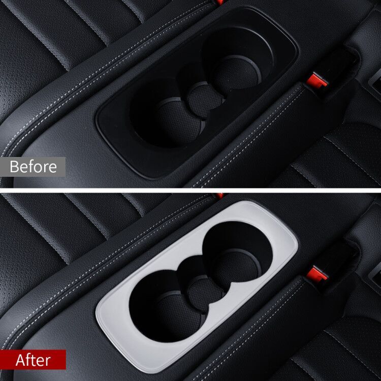 Passend für Mercedes W205 C Coupe Becherhalter Blende Abdeckung Rahmen Silber