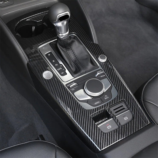 Passend für Audi A3 Mittelkonsole Abdeckung mit Start Stop Rahmen Blende Carbon
