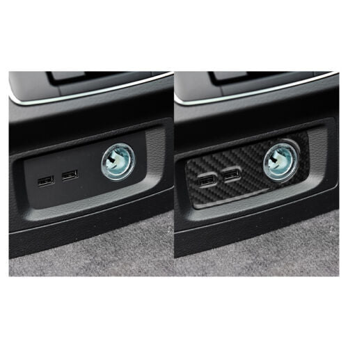 Passend für Audi Q5 18-21 USB Eingang Rahmen Blenden Abdeckung Carbon