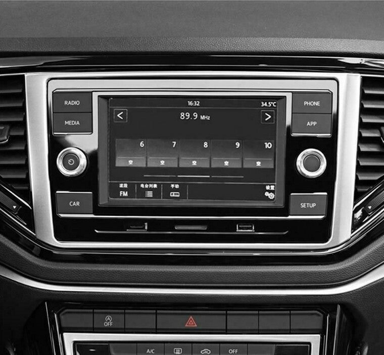 Passend für VW T-Roc Radio Rahmen Display Multimedia Navigation Edelstahl Blende