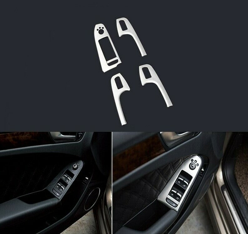 Passend für Audi A4 A5 Fensterheber Rahmen Blenden Edelstahl Zierrahmen
