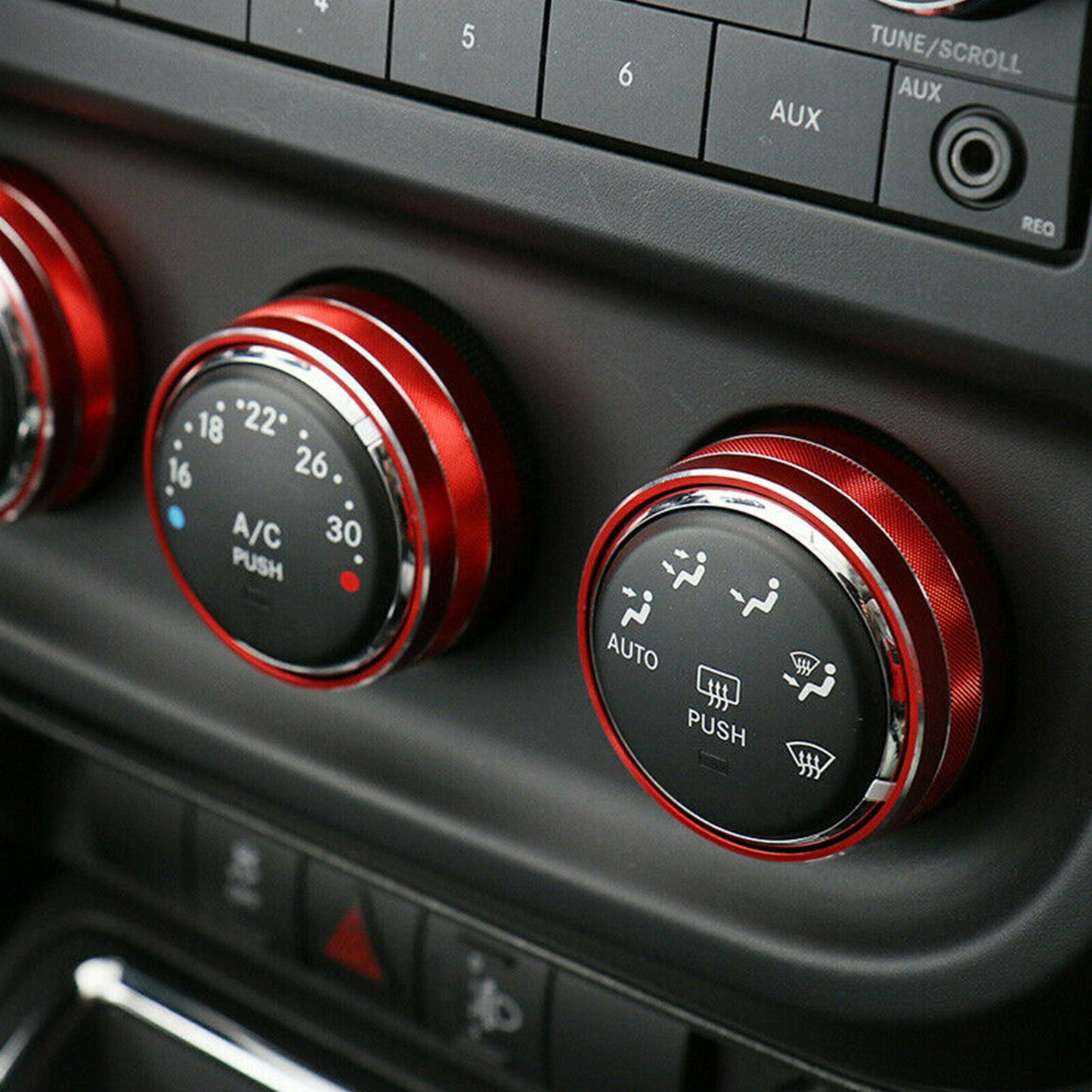 Passend für Jeep Wrangler JK 11+ Klimaregler Blenden Rahmen Zierblenden Abdeckun