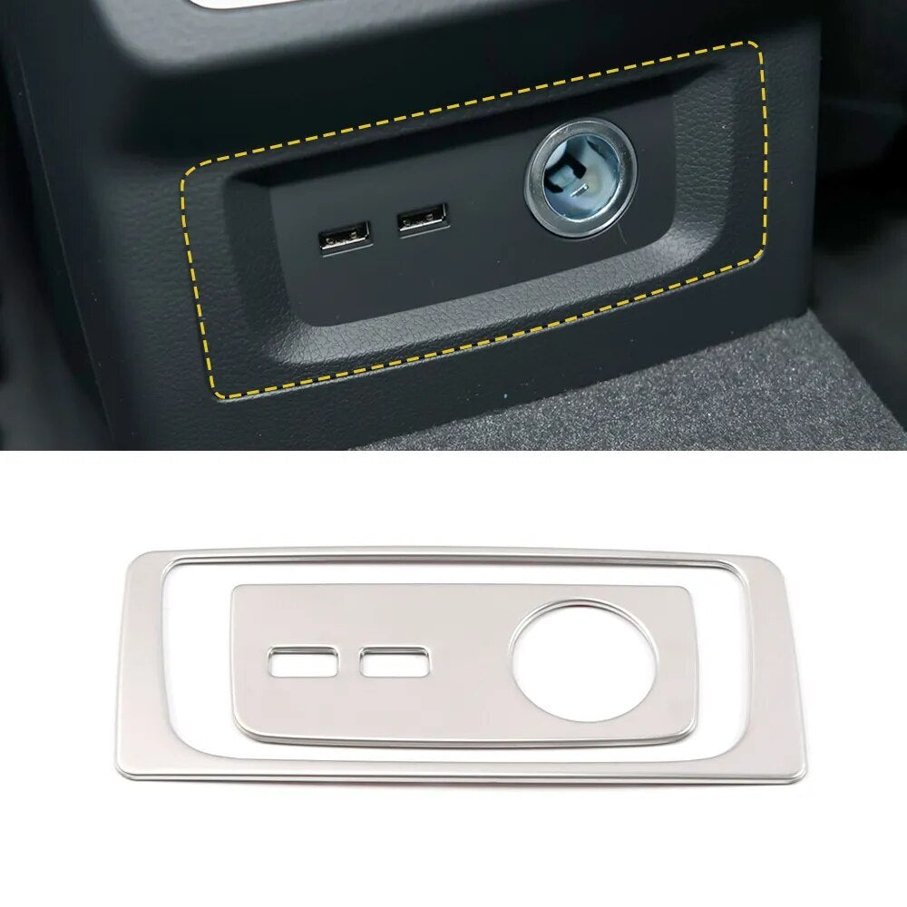 Passend für Audi Q5 2018-21 USB Blende Abdeckung Rahmen Silber