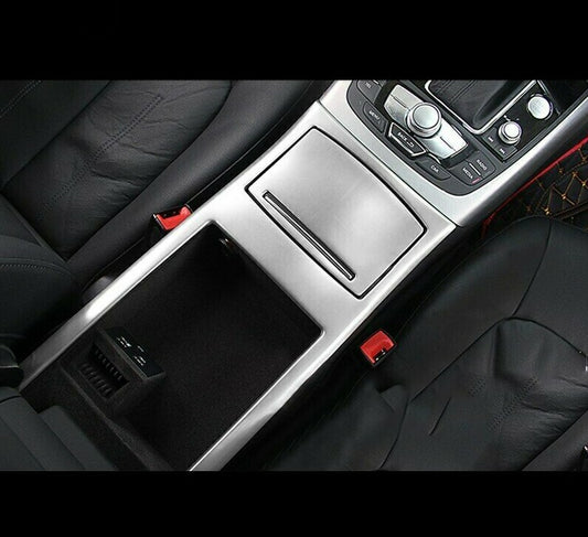 Passend für Audi A6 C7 A7 Mittelkonsole Rahmen Blenden Edelstahl Silber