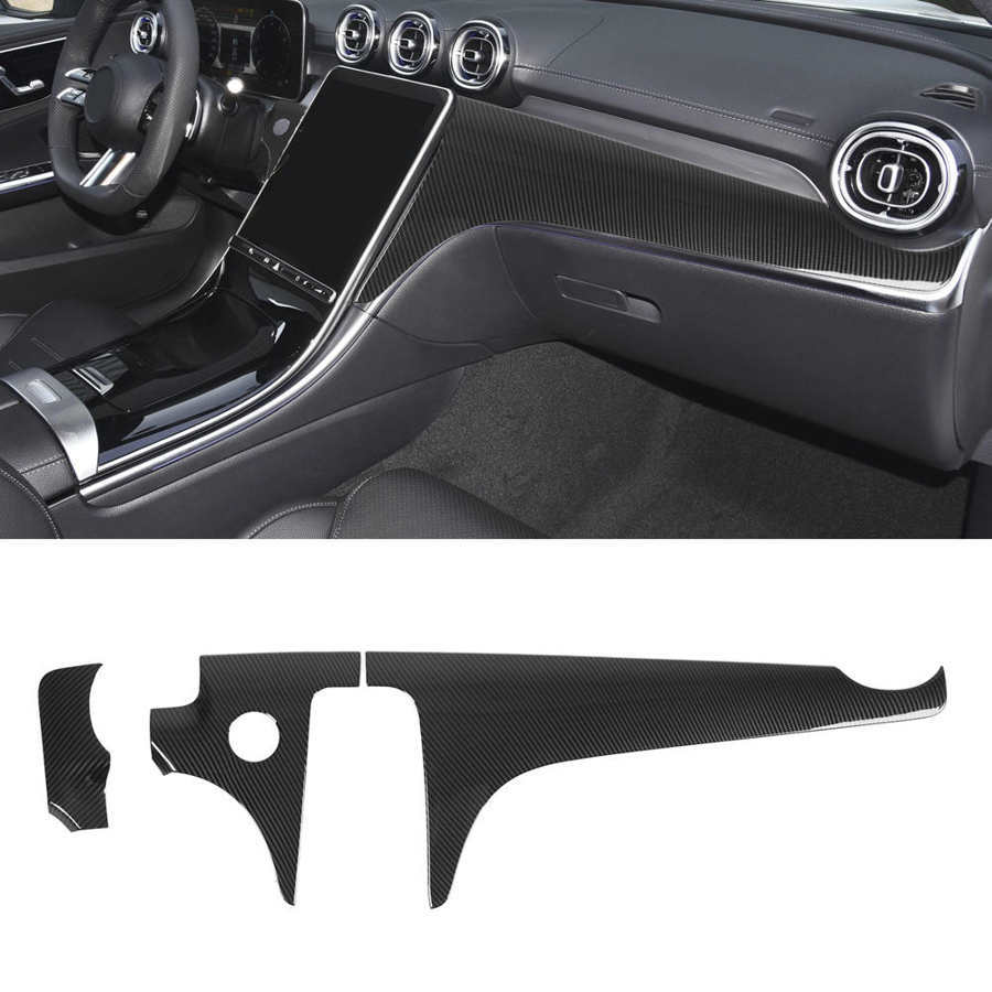 Passend für Mercedes C W206 Mittelkonsole Blenden Abdeckungen Rahmen Carbon
