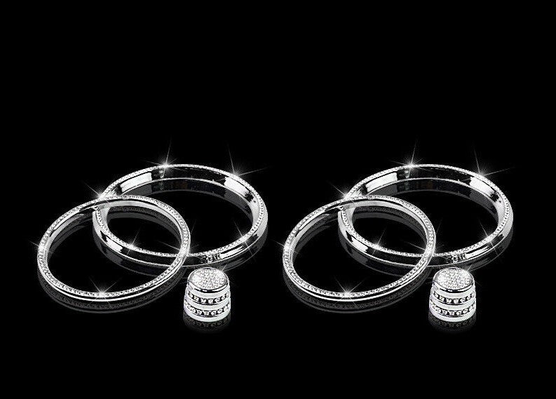 Passend für Mercedes E Klasse Strass Glitzer Blende Ringe Lüftung Klima Edel