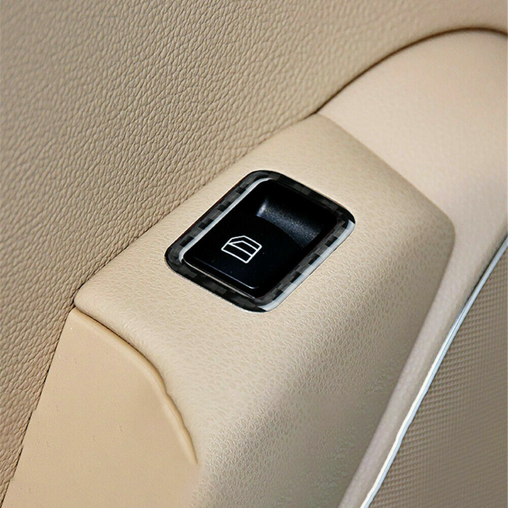 Passend für Kohlefaser Fensterheber Aufkleber Blende Für Mercedes-Benz C-Klasse W204