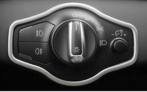 Passend für Edelstahl Licht Lichtschalter Rahmen Blende Schutz Passend Für Audi A4 A5 Q5 B8