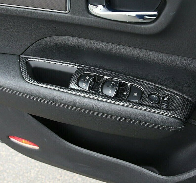 Passend für Renault Koleos Fensterheber Rahmen Blende in Carbon Optik