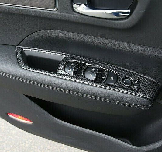 Passend für Renault Koleos Fensterheber Rahmen Blende in Carbon Optik