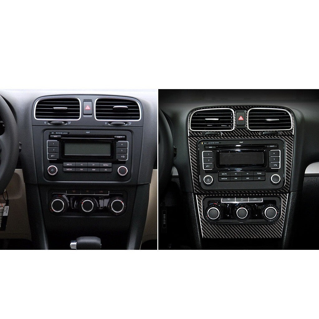 Passend für VW Golf 6 MK6 Mittelkonsole Radio Display Blende Carbon Cover 3 tlg.
