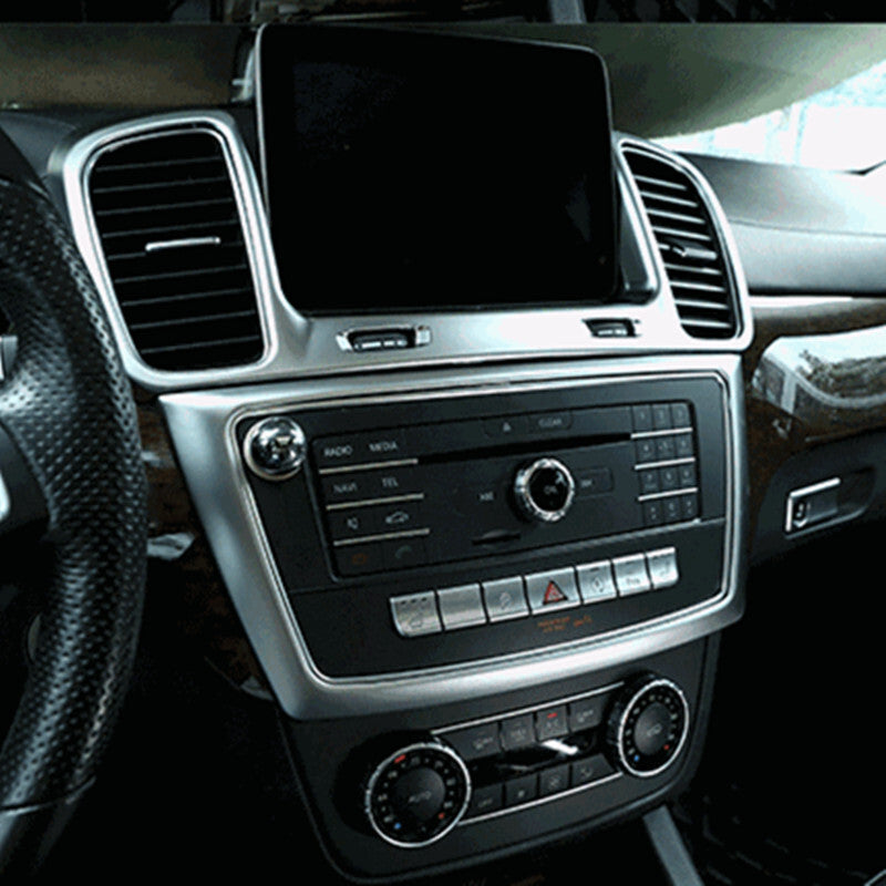 Passend für Mercedes GLE GLS ML GL Radio Blenden Abdeckung Rahmen Silber