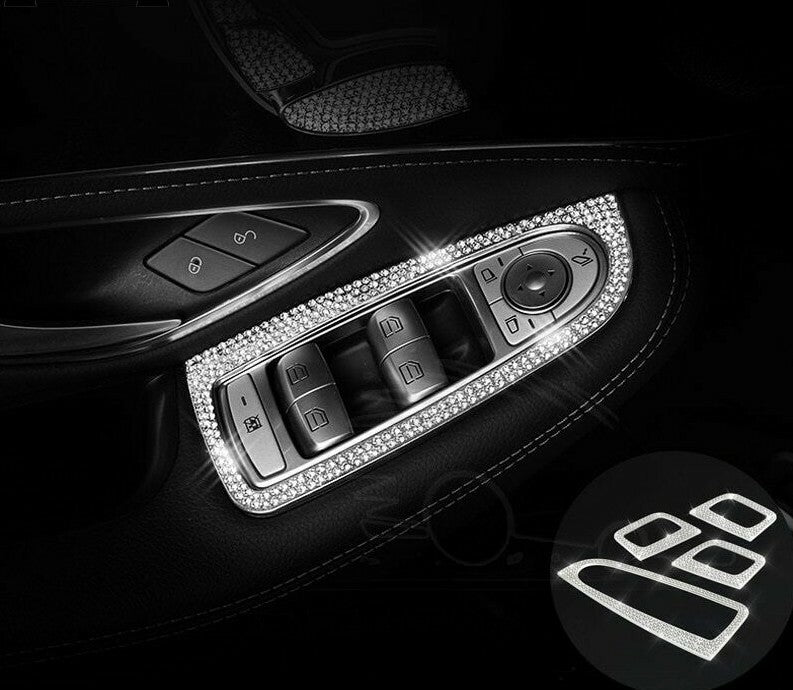 Passend für Mercedes C GLC Strass Glitzer Command Fensterheber Blende
