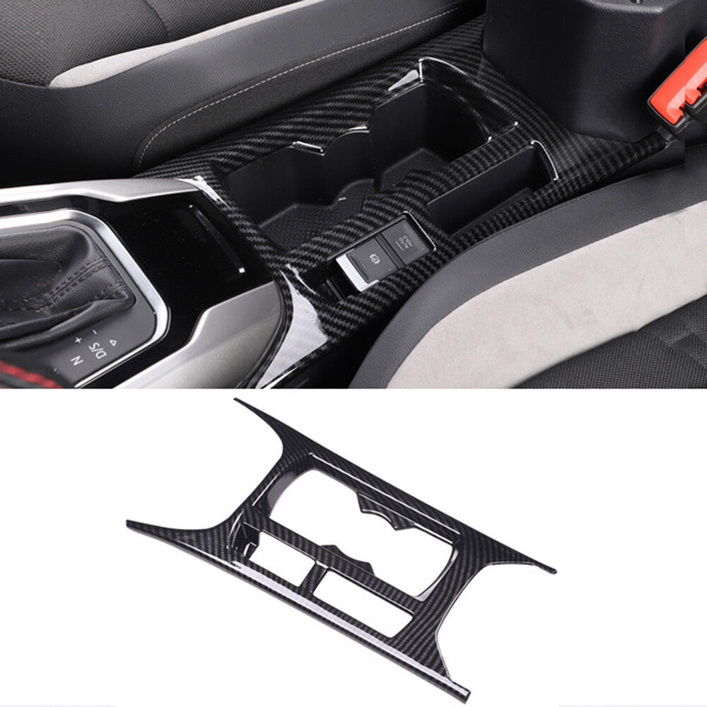 Passend für VW T-Roc Carbon Cover Blenden für Mittelkonsole Becherhalter