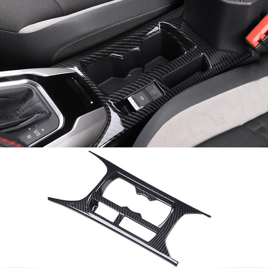 Passend für VW T-Roc Carbon Cover Blenden für Mittelkonsole Becherhalter