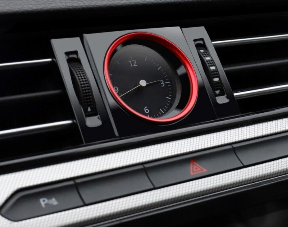 Passend für VW Volkswagen Passat B8 Arteon Uhr Klima Rahmen Blende Rot Lüftung
