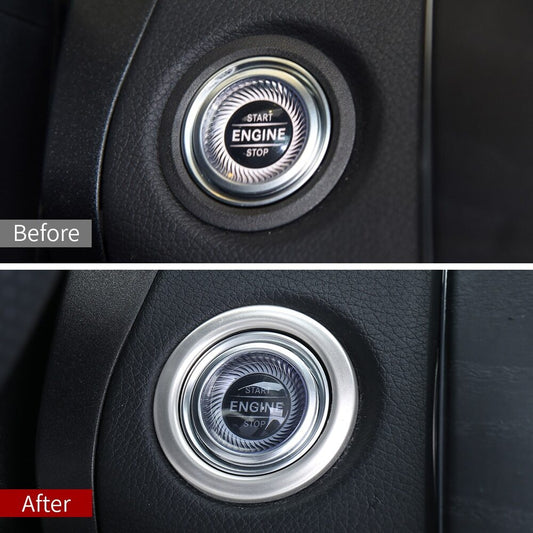Passend für Mercedes W205 C Coupe Start Stop Ring Blende Abdeckung Rahmen Silber
