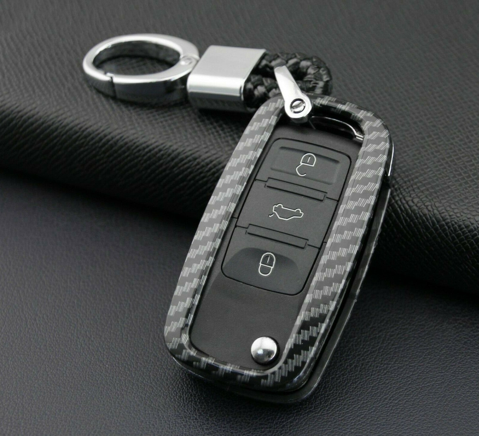 Passend für VW Golf 6 Polo Tiguan Passat Touran Carbon Schlüssel Cover Hülle