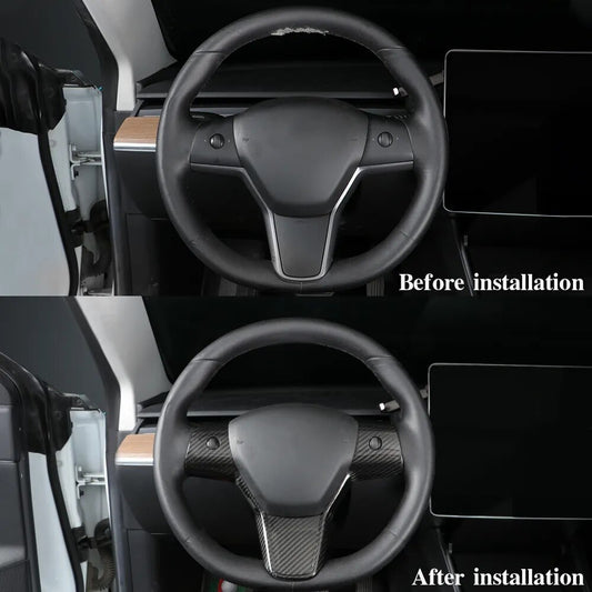 Passend für TESLA Model 3 2019-21 Lenkrad Blende Zierblende Abdeckung Carbon