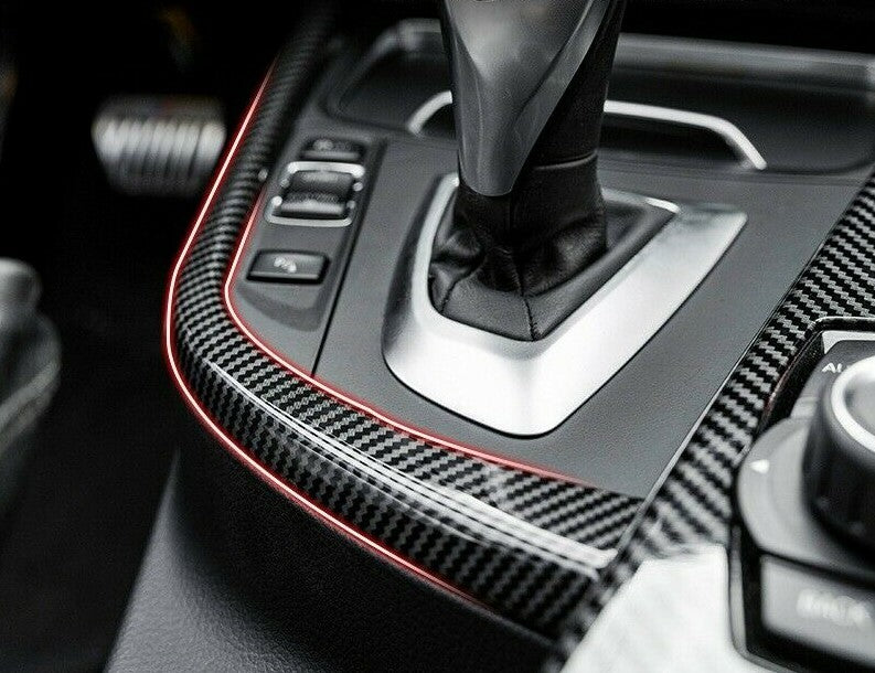 Passend für BMW 3er 4er F30 F32 F34 Blende Rahmen Carbon Mittelkonsole Getriebe