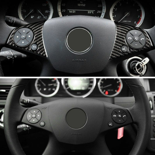 Passend für Mercedes Benz C W204 Carbon Lenkradtasten Rahmen Blende Schutz
