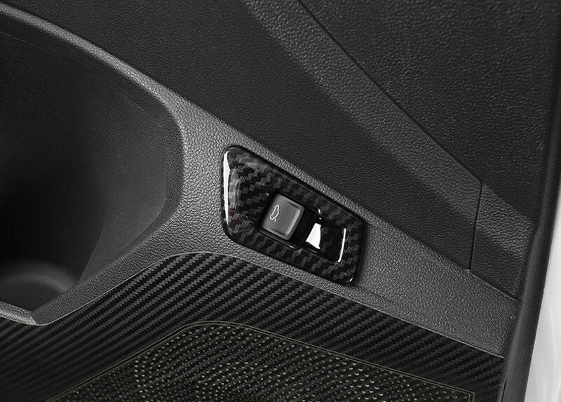 Passend für VW T-Roc Kofferraum Abdeckung Blenden Rahmen Tuning Carbon