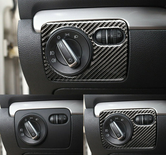 Passend für Lichtschalter Carbon Rahmen Schutz Blende Passend Für VW Golf 6 MK6 GTI Sirocco
