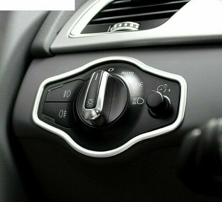 Passend für Edelstahl Licht Lichtschalter Rahmen Blende Schutz Passend Für Audi A4 A5 Q5 B8