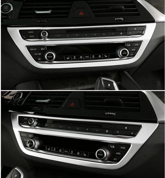 Passend für BMW 5er G30 Mittelkonsole Radio Multimedia Zierrahmen Blende Silber