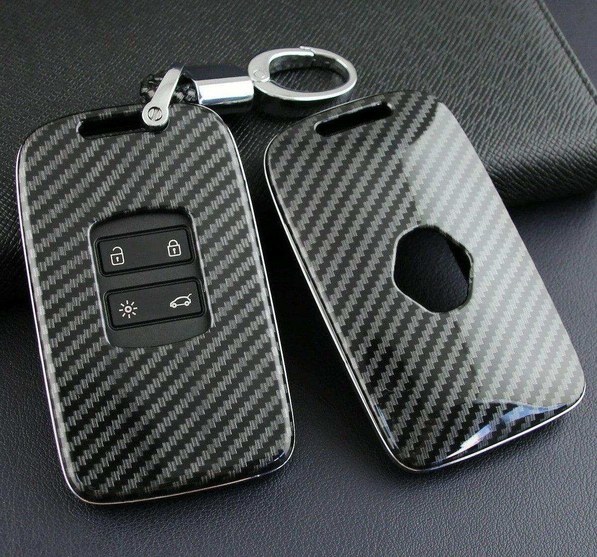 Passend für Renault Kadjar Megane Koleos Carbon Schlüssel Cover Hülle