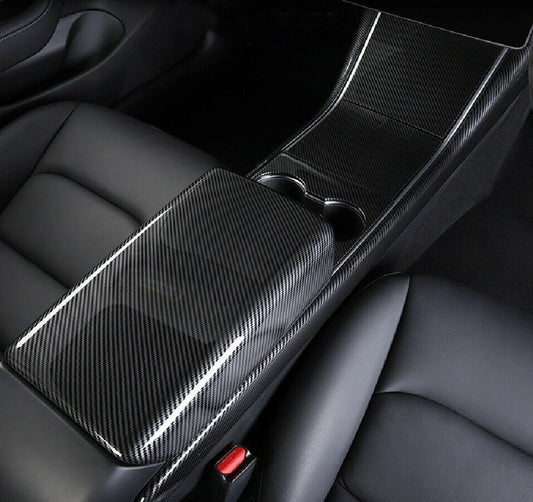 Passend für Tesla Model 3 Carbon Aufbewahrungsbox Blende Rahmen Schutz Cover