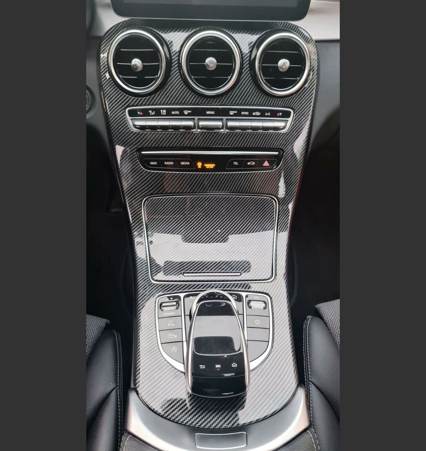Passend für Mittelkonsole Schalttafel Passend Für Mercedes Benz C Klasse W205 GLC AMG Carbon