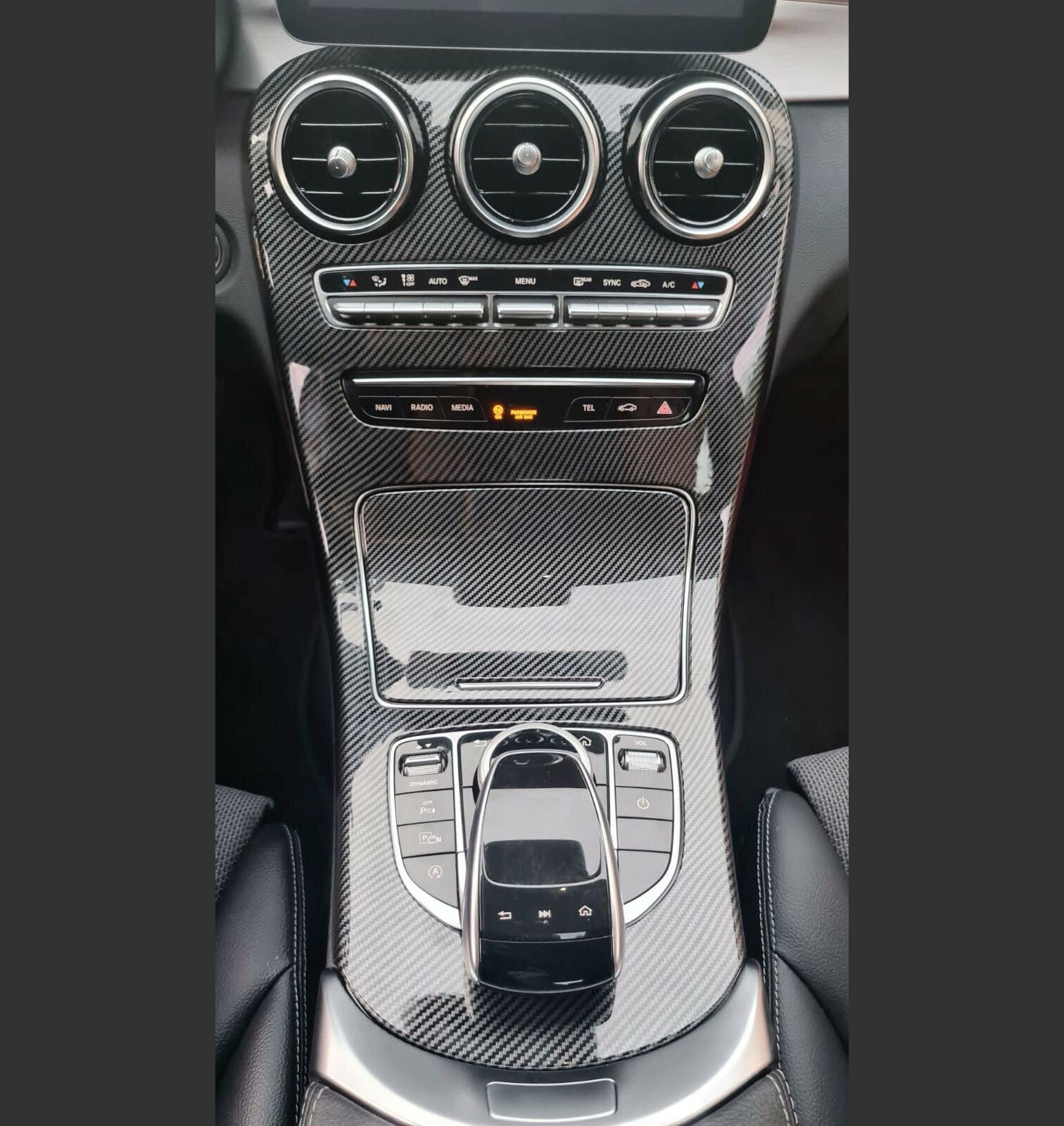 Passend für Mittelkonsole Schalttafel Passend Für Mercedes Benz C Klasse W205 GLC AMG Carbon