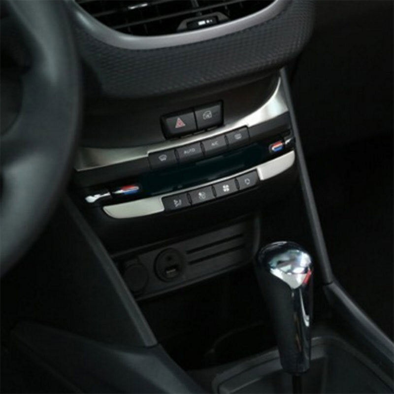 Passend für Peugeot 2008 Klima Blenden Abdeckung Rahmen Silber