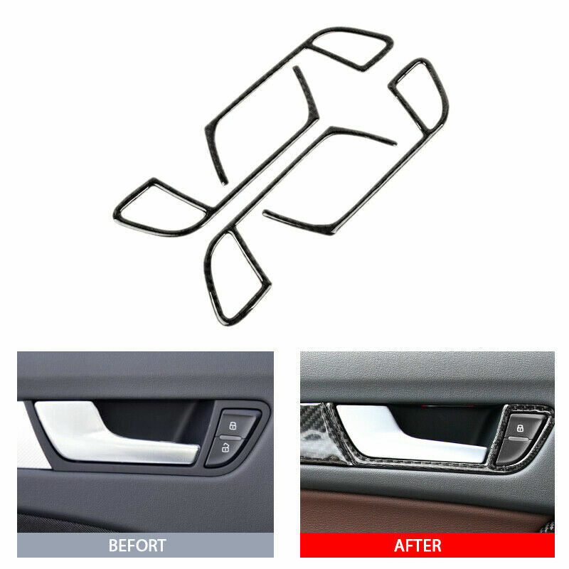 Passend für Audi A4 B8 Türgriffrahmen Blenden für Türgriffe in Carbon Optik