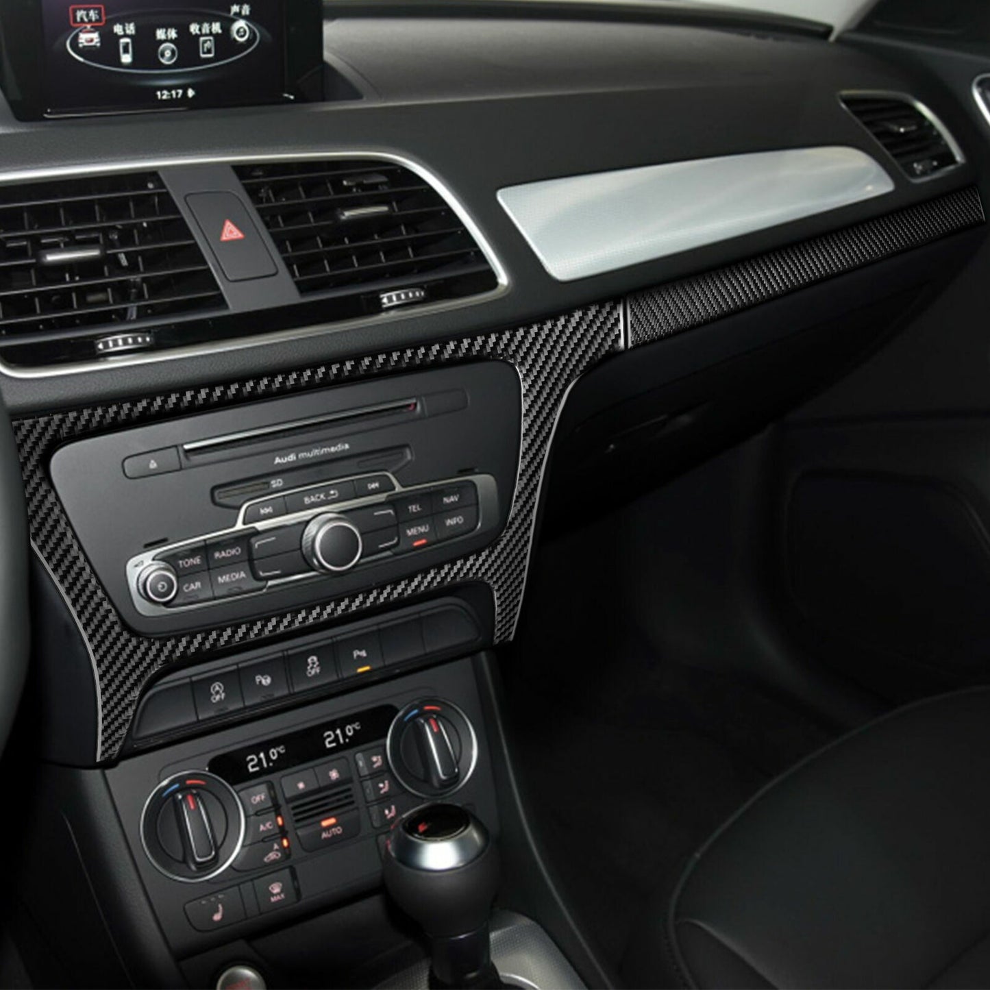 Passend für Audi Q3 2013-2018 Radio Blenden Rahmen Zierblenden Abdeckung