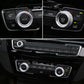 Passend für 3x BMW 1er 2er 3er X1 X2 Blau Alu Radio Regler Knopf Blende Rahmen