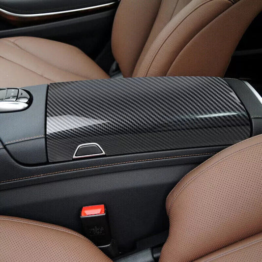Passend für Mercedes W222 Aufbewahrungsbox Blende Armlehne Zierblende Carbon
