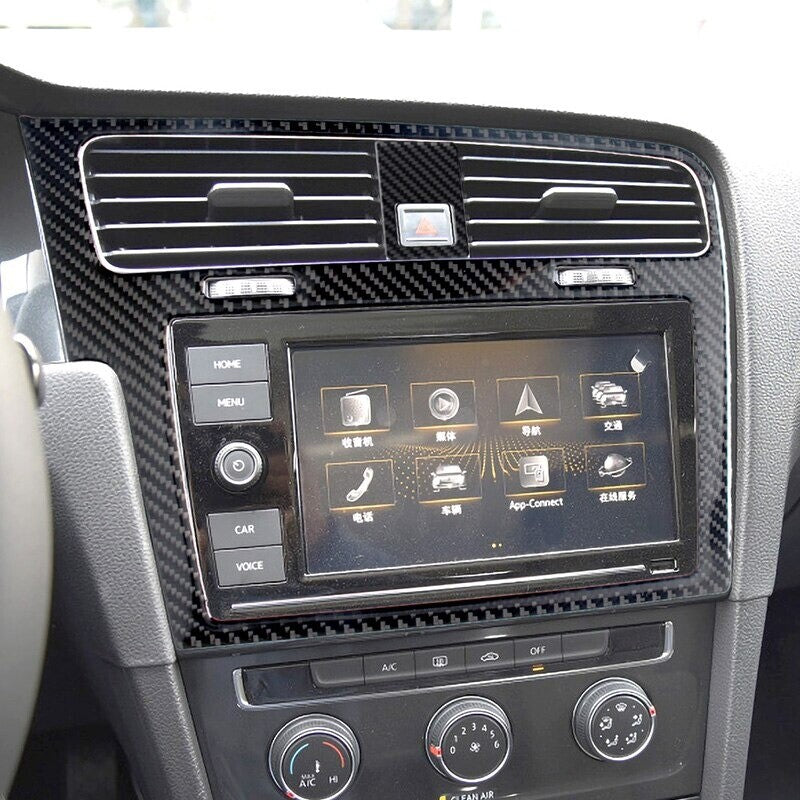 Passend für 2 tlg passend Für VW Golf 7 MK7 GTI Radio Multimedia Schutz Cover Blende Carbon