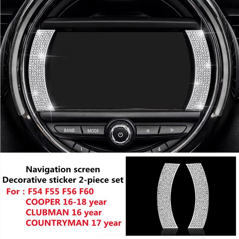 Passend für Mini Cooper Display Strass Blenden Abdeckungen Rahmen Strass