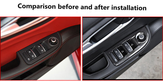 Passend für Alfa Romeo Giulia Fensterheber Blenden Abdeckung Rahmen Carbon
