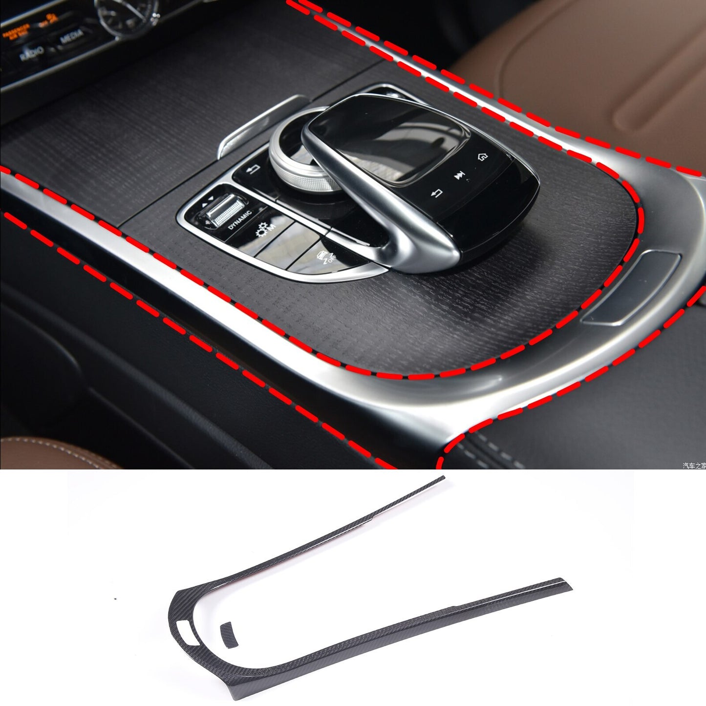 Passend für Mercedes G Class W463 2019-22 Mittelkonsole Blenden Rahmen Carbon