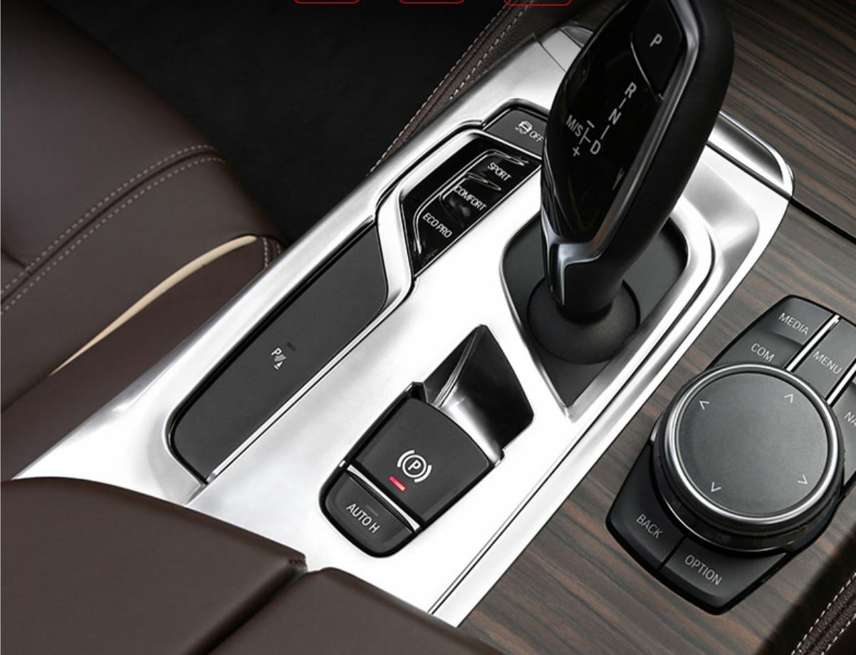 Passend für BMW 5er G30 G31 Mittelkonsole Schaltung Getriebe Blende Silber Dekor