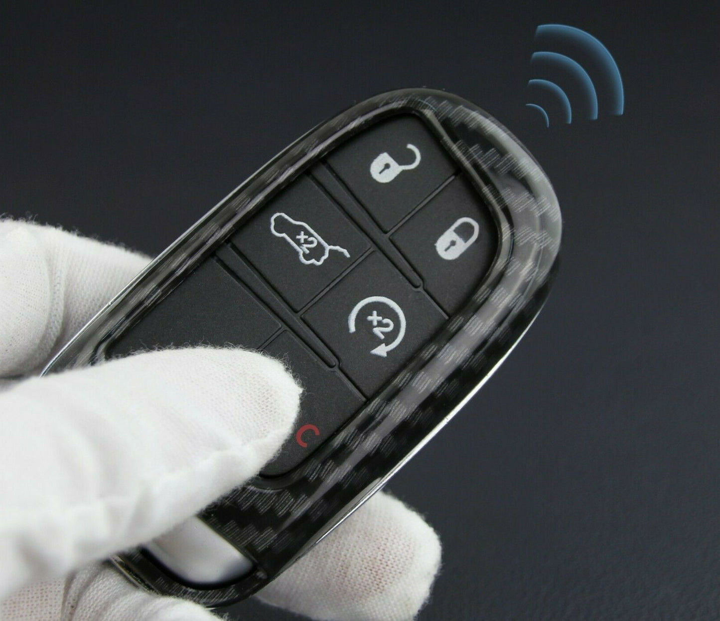 Passend für Jeep Compass Renegade Cherokee Dodge Carbon Schlüssel Cover Hülle