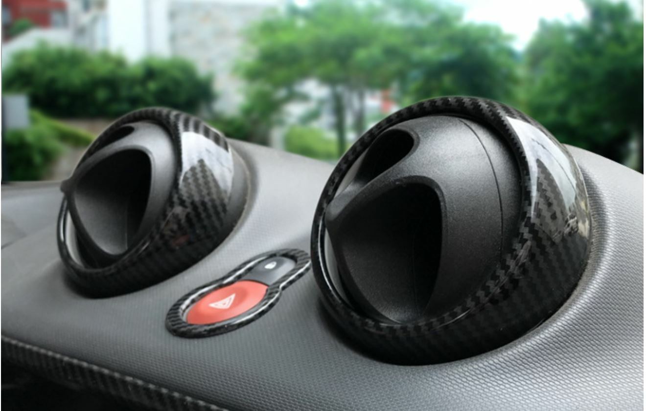 Passend für Smart Fortwo Forfour Blende Lüftungsringe Carbon Zierrahmen Rahmen