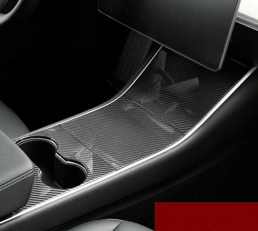 Passend für Tesla Model 3 Mittelkonsole Carbon Abdeckung Cover Rahmen Schutz