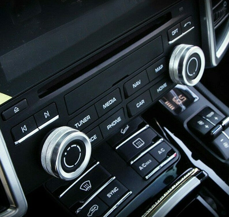 Passend für Porsche Cayenne Aluminium Knöpfe Regler Blende Zierrahmen Schutz