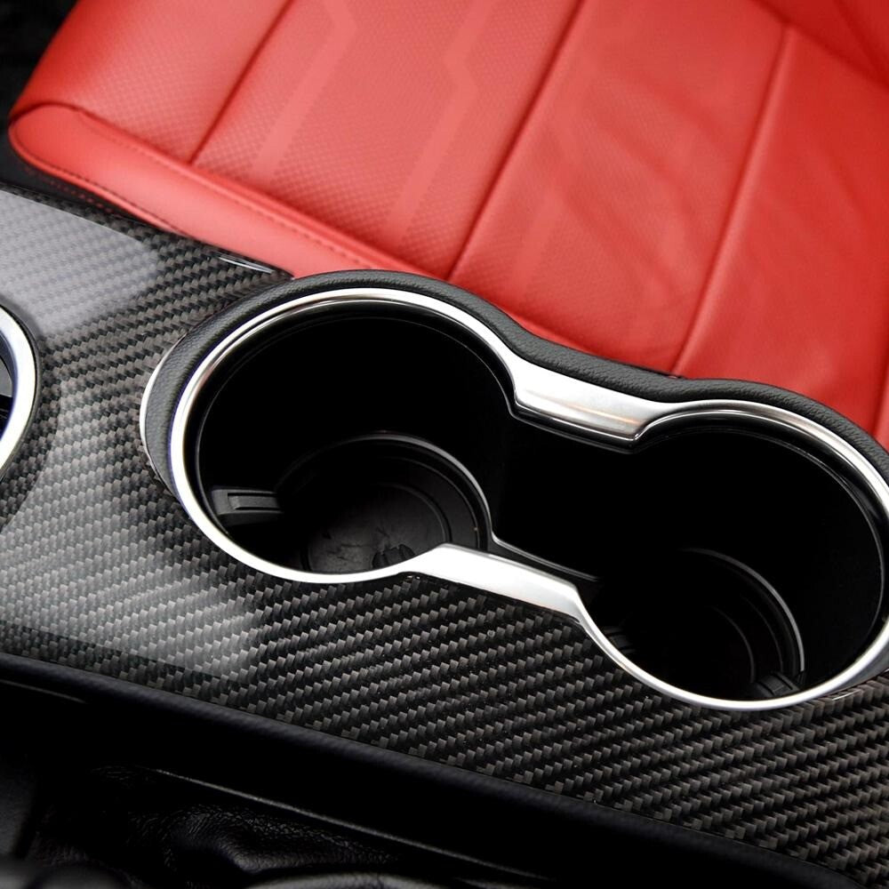Passend für Ford Mustang ab 2015 Mittelkonsole Becherhalter Carbon Blende Rahmen