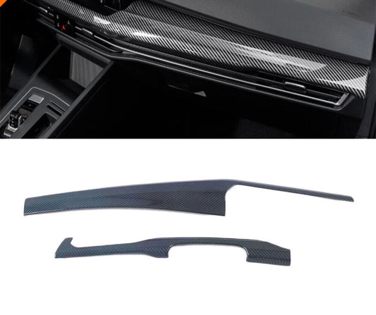 Passend für VW Golf 8 Armaturenbrett Blenden Carbon Mittelkonsole