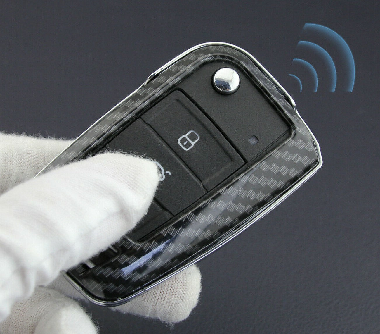 Passend für VW Golf 7 Tiguan Polo Skoda Octavia Carbon Schlüssel Cover Hülle